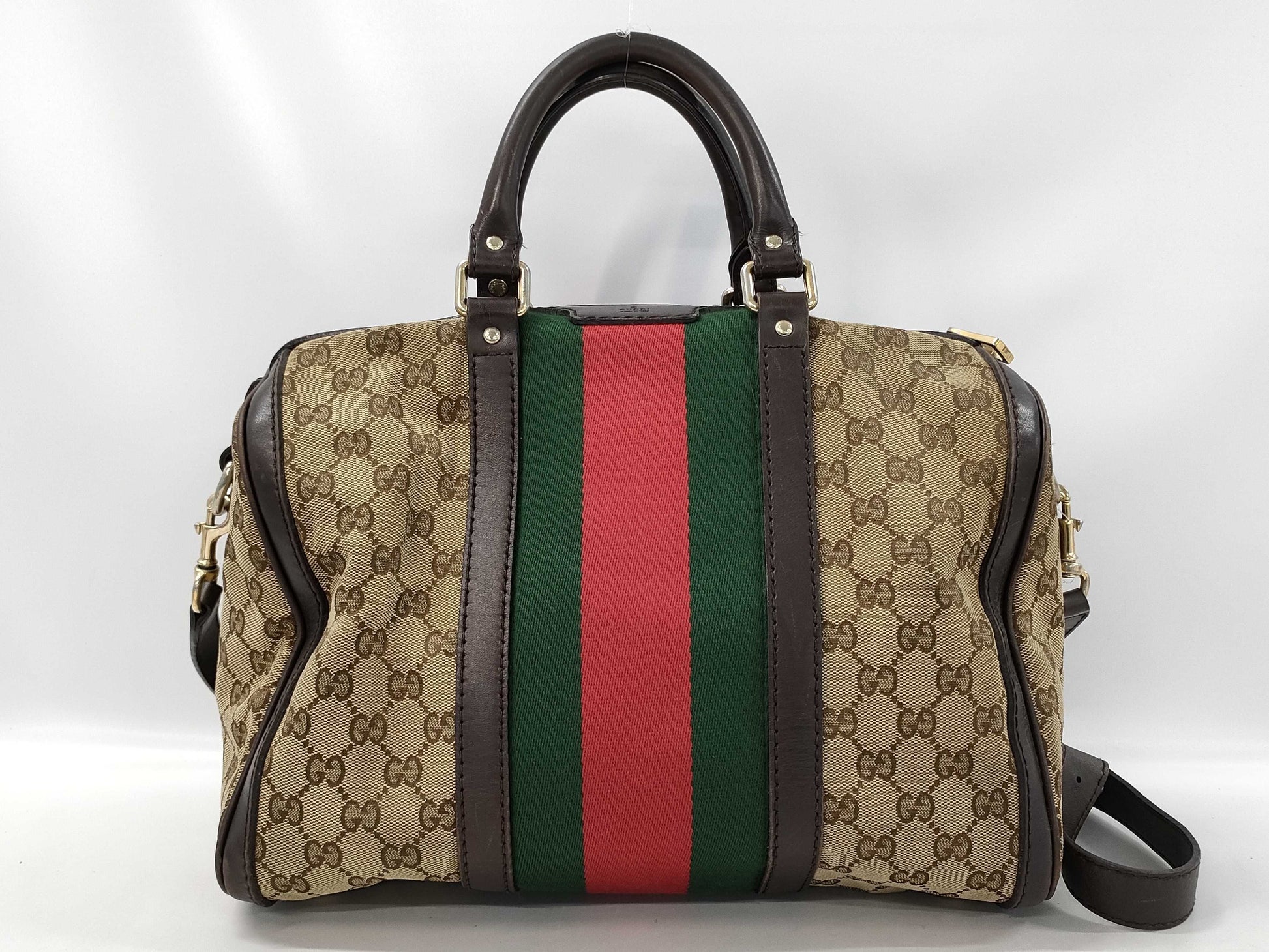 GUCCI 247205 GG Canvas Ophidia 2-way Boston Bag Handbag