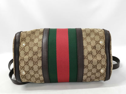 GUCCI 247205 GG Canvas Ophidia 2-way Boston Bag Handbag