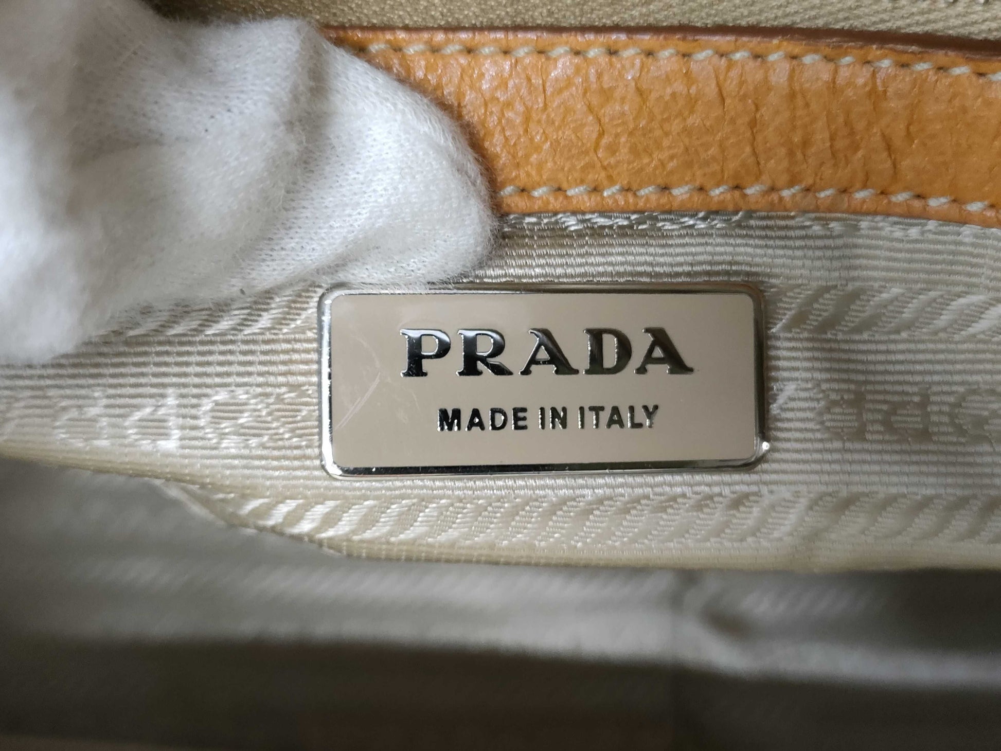 PRADA Canvas Leather Handbag Shoulder Bag Bag