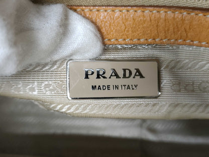 PRADA Canvas Leather Handbag Shoulder Bag Bag
