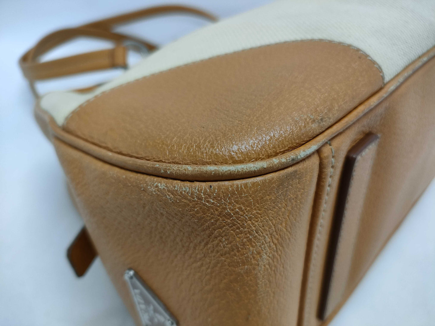 PRADA Canvas Leather Handbag Shoulder Bag Bag