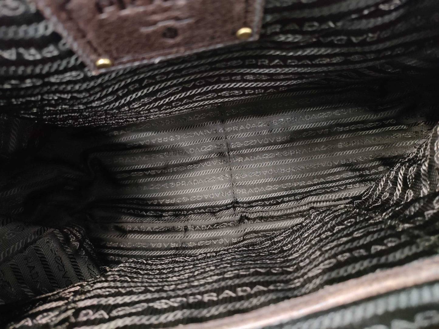 PRADA Jacquard Leather Clasp Handbag