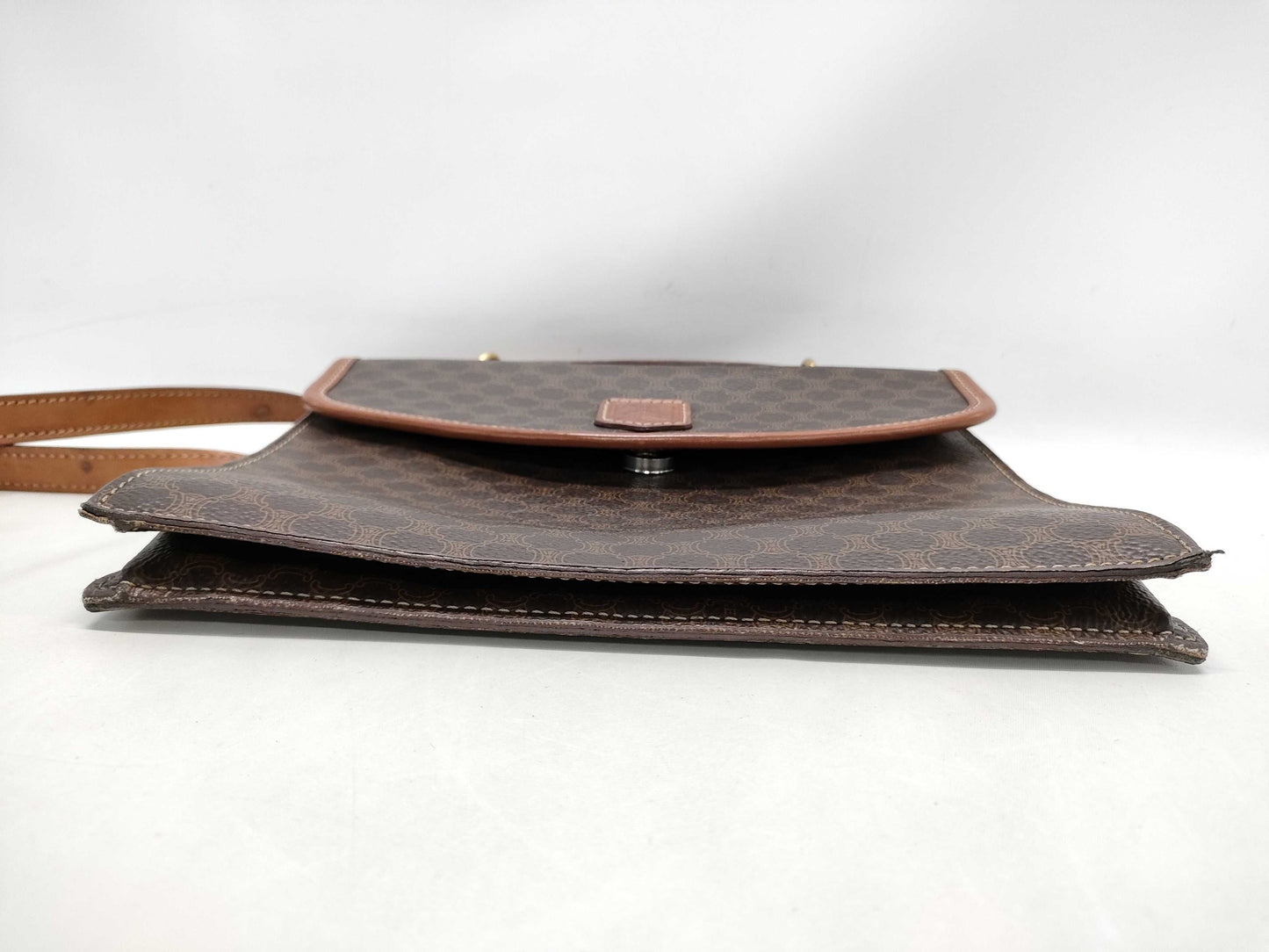 CELINE Macadam PVC Triomphe Flap Shoulder Bag