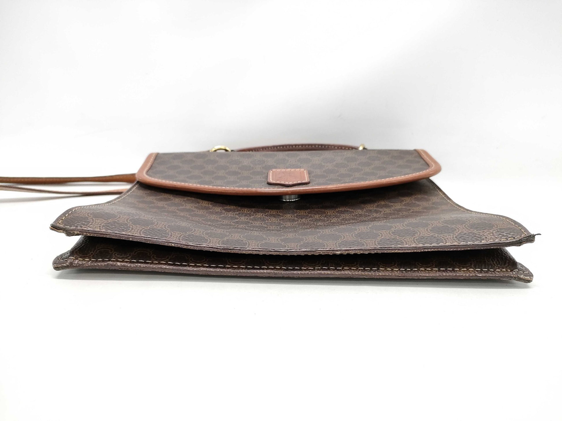 CELINE Macadam PVC Triomphe Flap Shoulder Bag