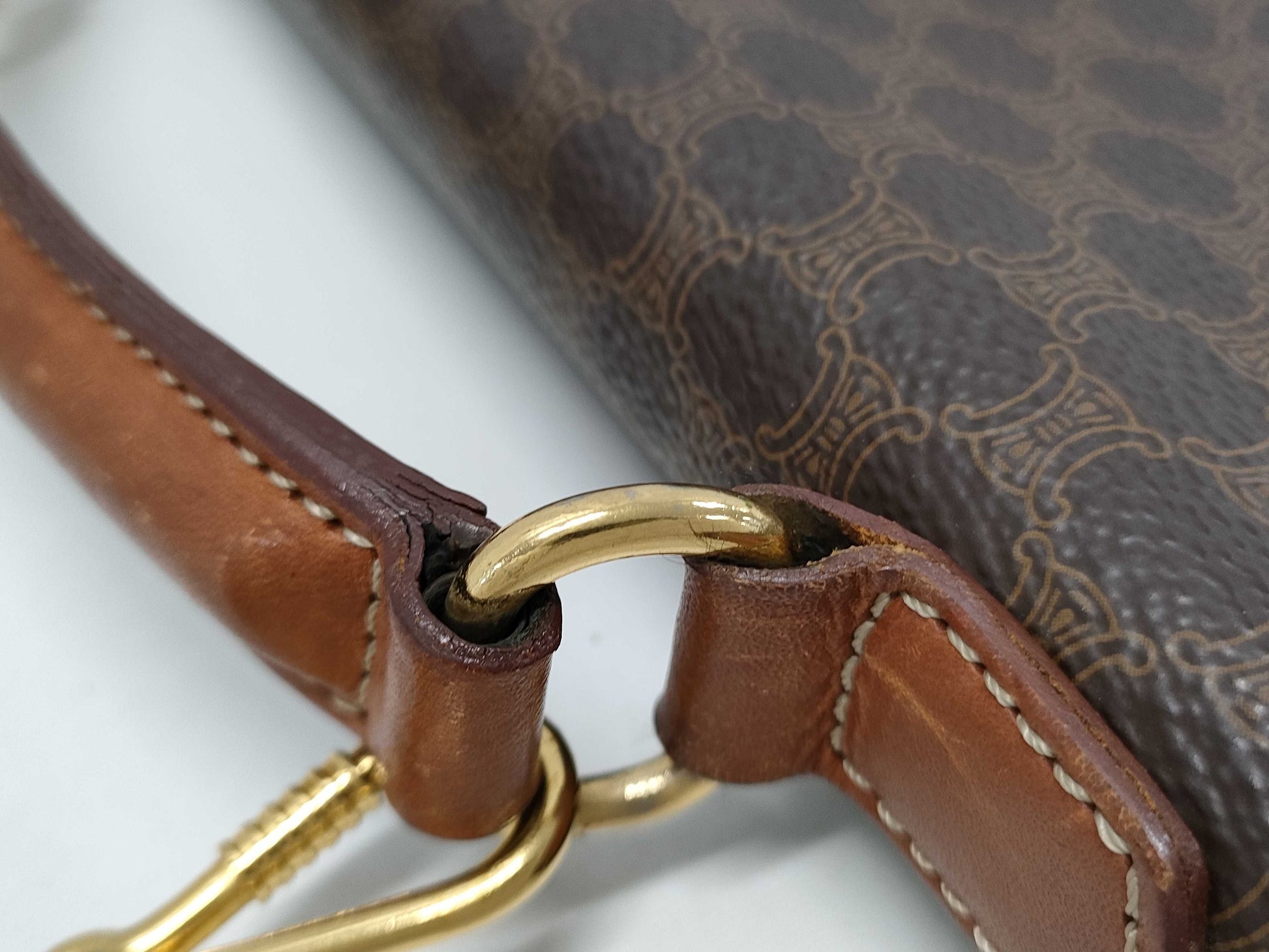 CELINE Macadam PVC Triomphe Flap Shoulder Bag