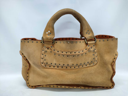 CELINE Boogie Bag Studded Triomphe Suede Handbag
