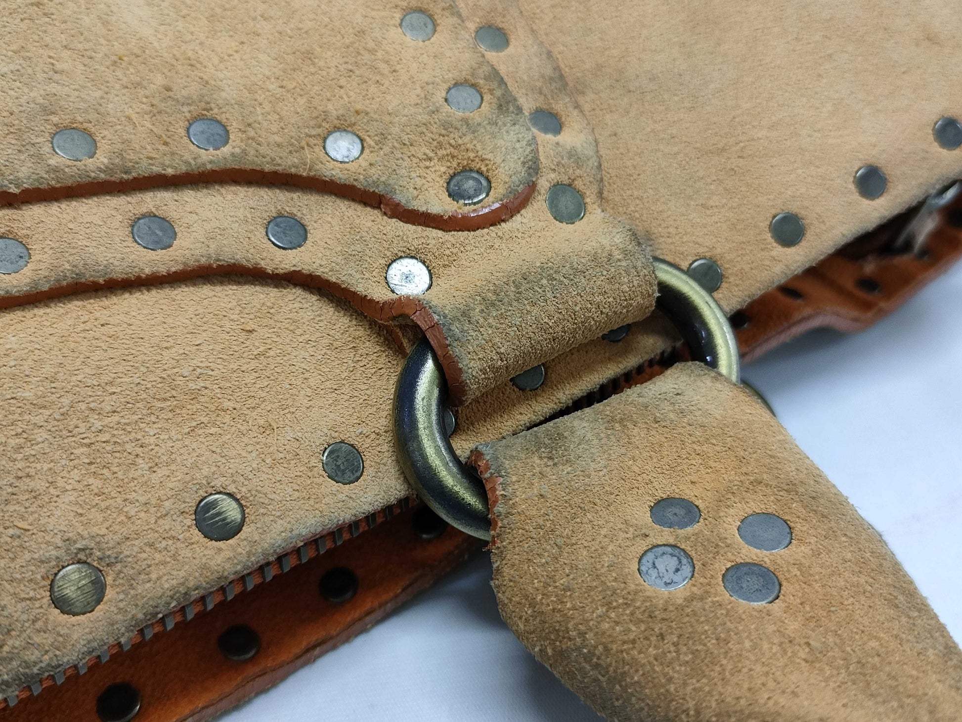 CELINE Boogie Bag Studded Triomphe Suede Handbag