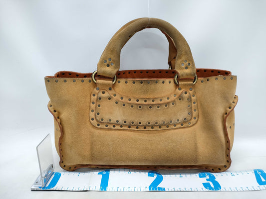 CELINE Boogie Bag Studded Triomphe Suede Handbag