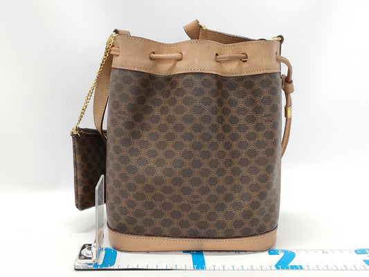 CELINE Macadam PVC Bucket Shoulder Bag with Drawstring Pouch