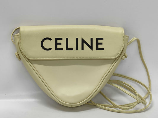 CELINE Triangle Logo Leather Shoulder Bag W-CU-3252