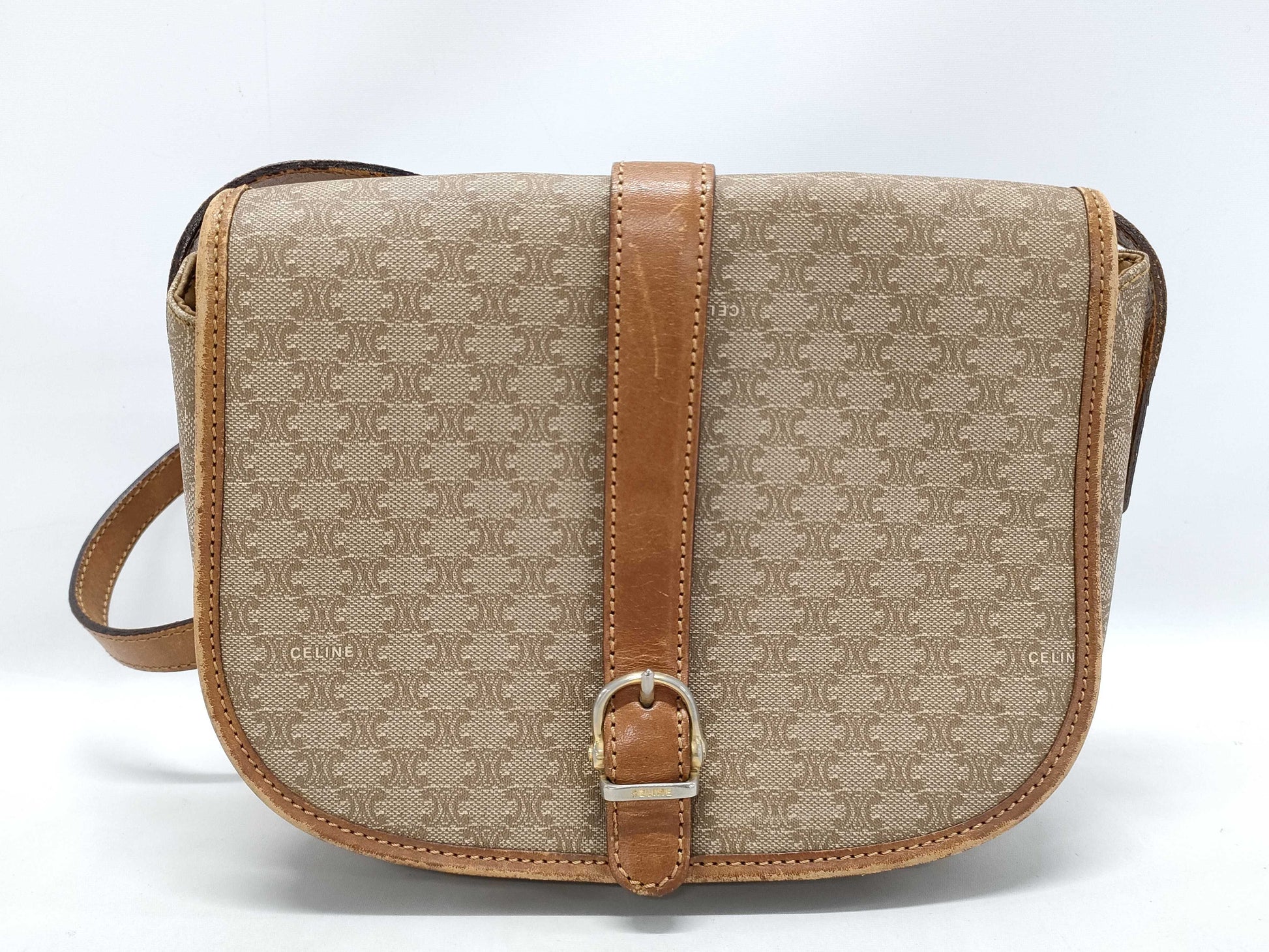 CELINE Macadam PVC Triomphe Shoulder Bag