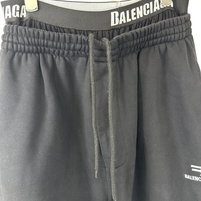 BALENCIAGA Layered Sweatpants, Wide Wash, 2021, XS
