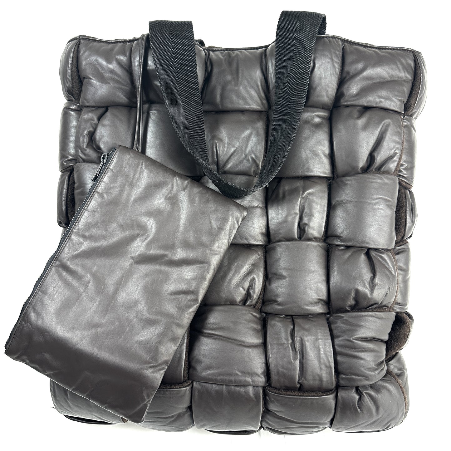 BOTTEGA VENETA Padded Tech Quilted Cassette The Arco Tote Bag Maxi Intrecciato Black Tote Bag