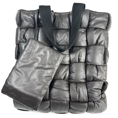 BOTTEGA VENETA Padded Tech Quilted Cassette The Arco Tote Bag Maxi Intrecciato Black Tote Bag