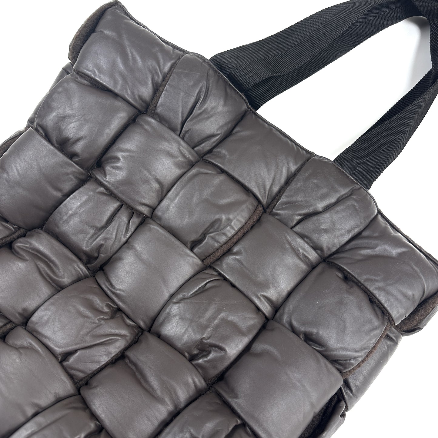 BOTTEGA VENETA Padded Tech Quilted Cassette The Arco Tote Bag Maxi Intrecciato Black Tote Bag
