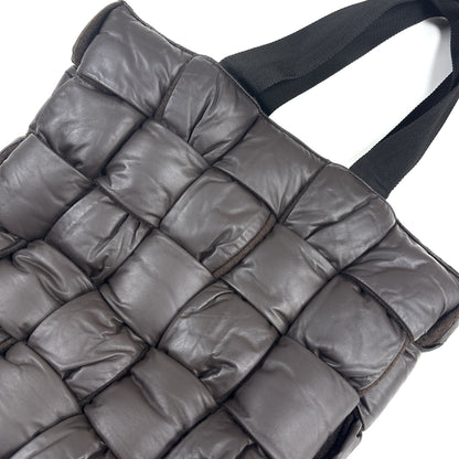 BOTTEGA VENETA Padded Tech Quilted Cassette The Arco Tote Bag Maxi Intrecciato Black Tote Bag
