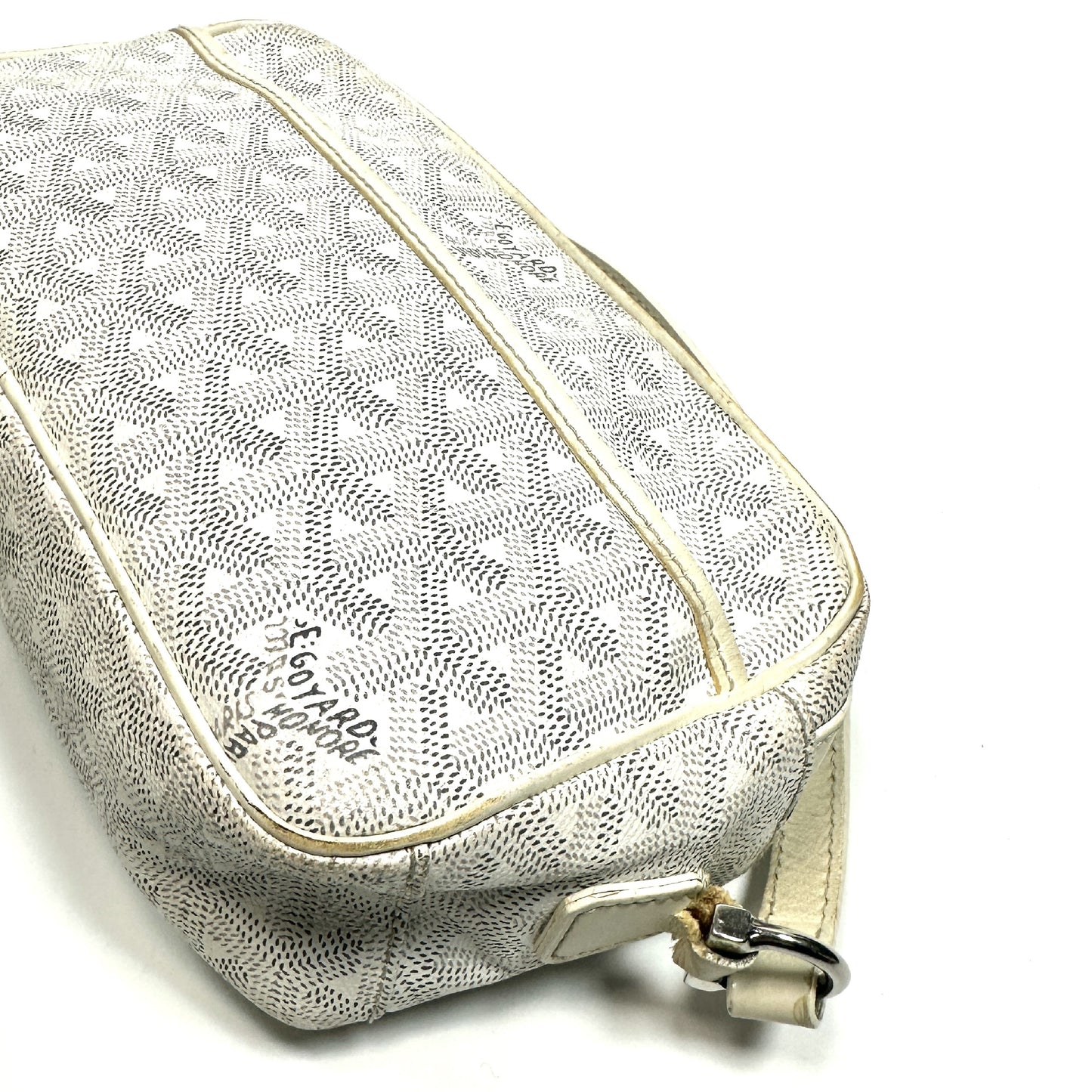 GOYARD Cup Vert PM Shoulder Bag, Herringbone, White