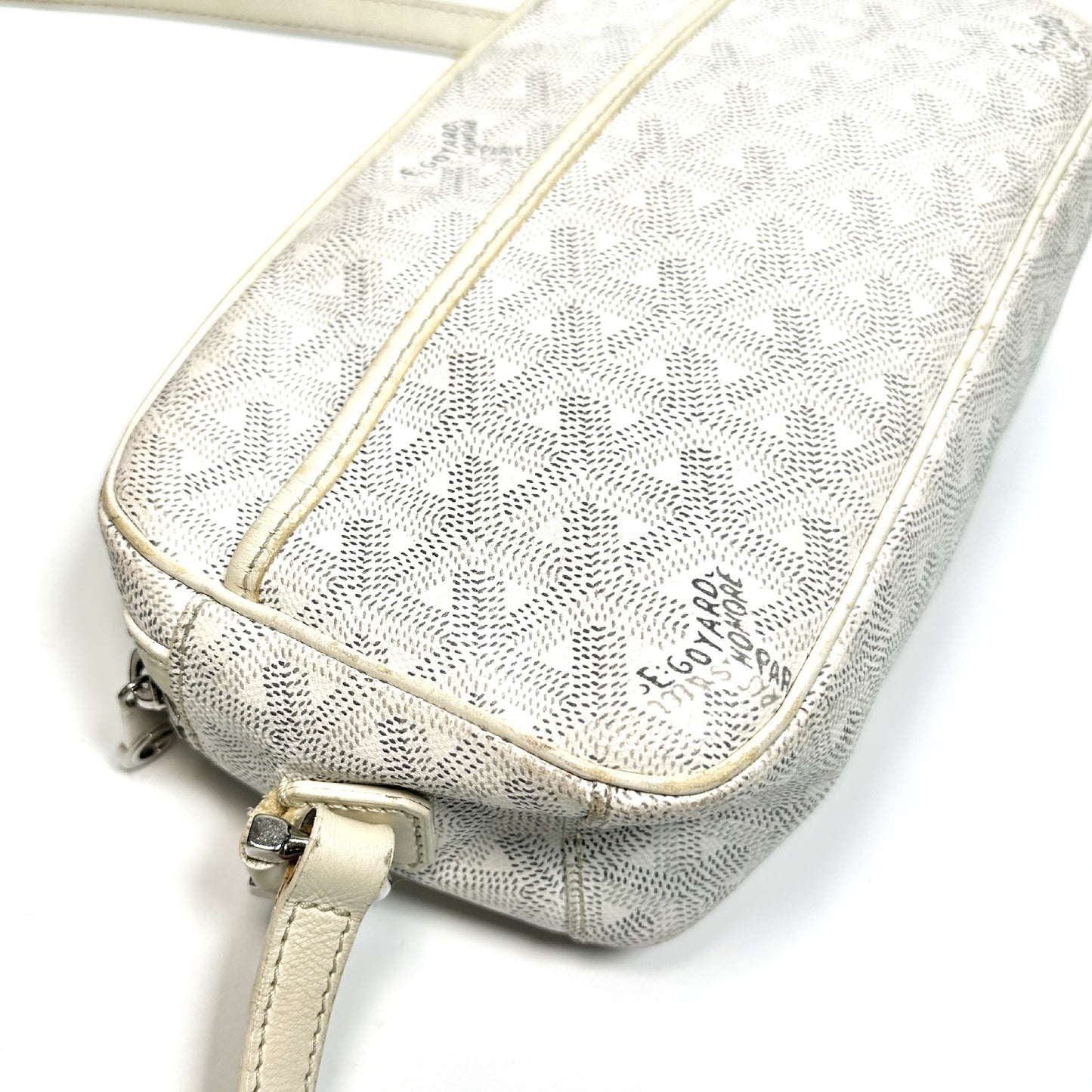GOYARD Cup Vert PM Shoulder Bag, Herringbone, White