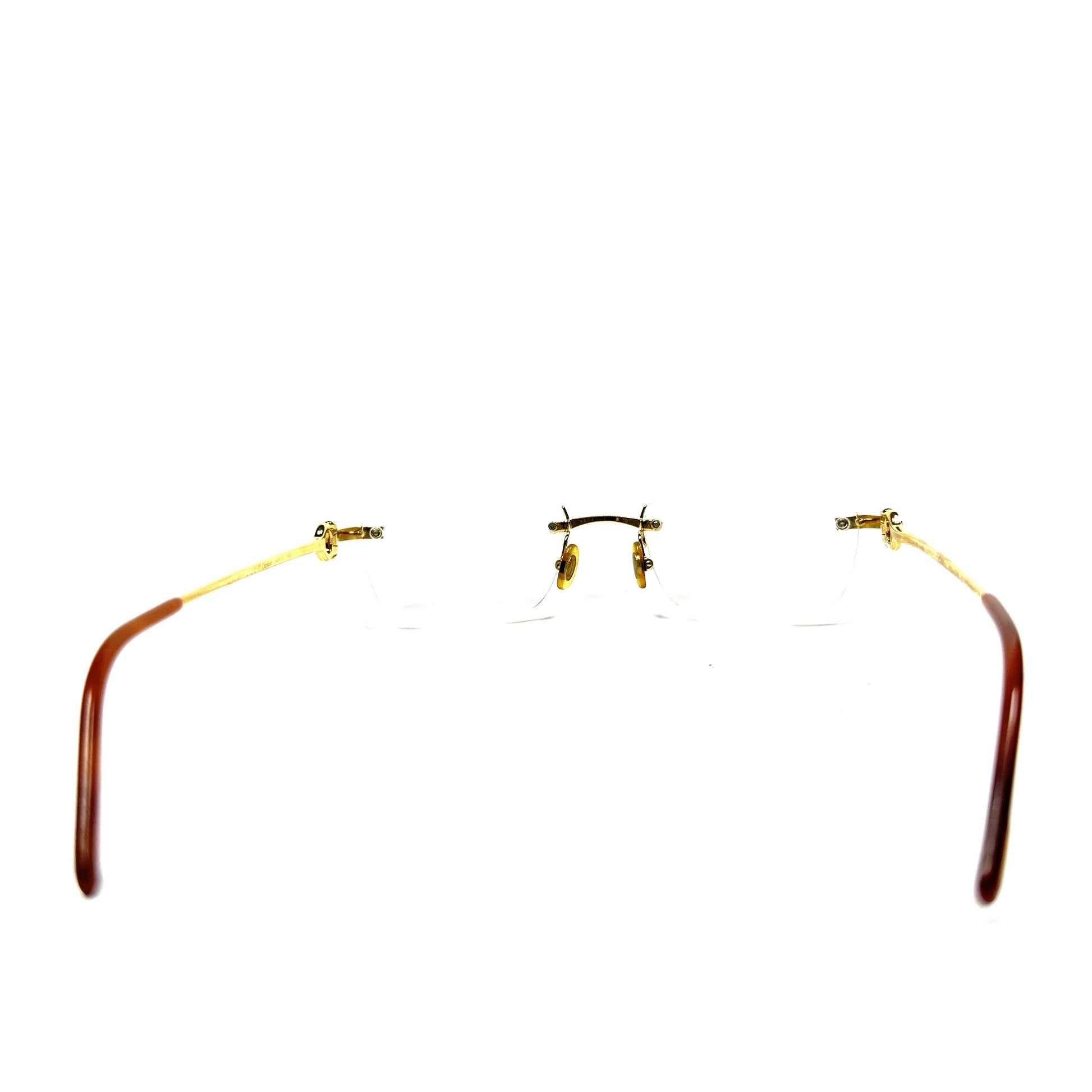 Cartier Rimless Single Point Eyeglasses Sunglasses with C Motif in Gold