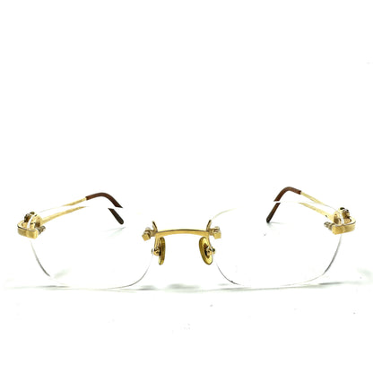 Cartier Rimless Single Point Eyeglasses Sunglasses with C Motif in Gold