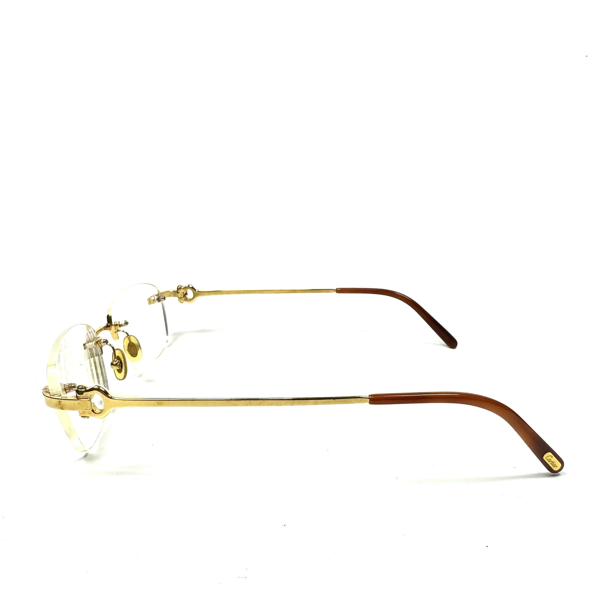 Cartier Rimless Single Point Eyeglasses Sunglasses with C Motif in Gold