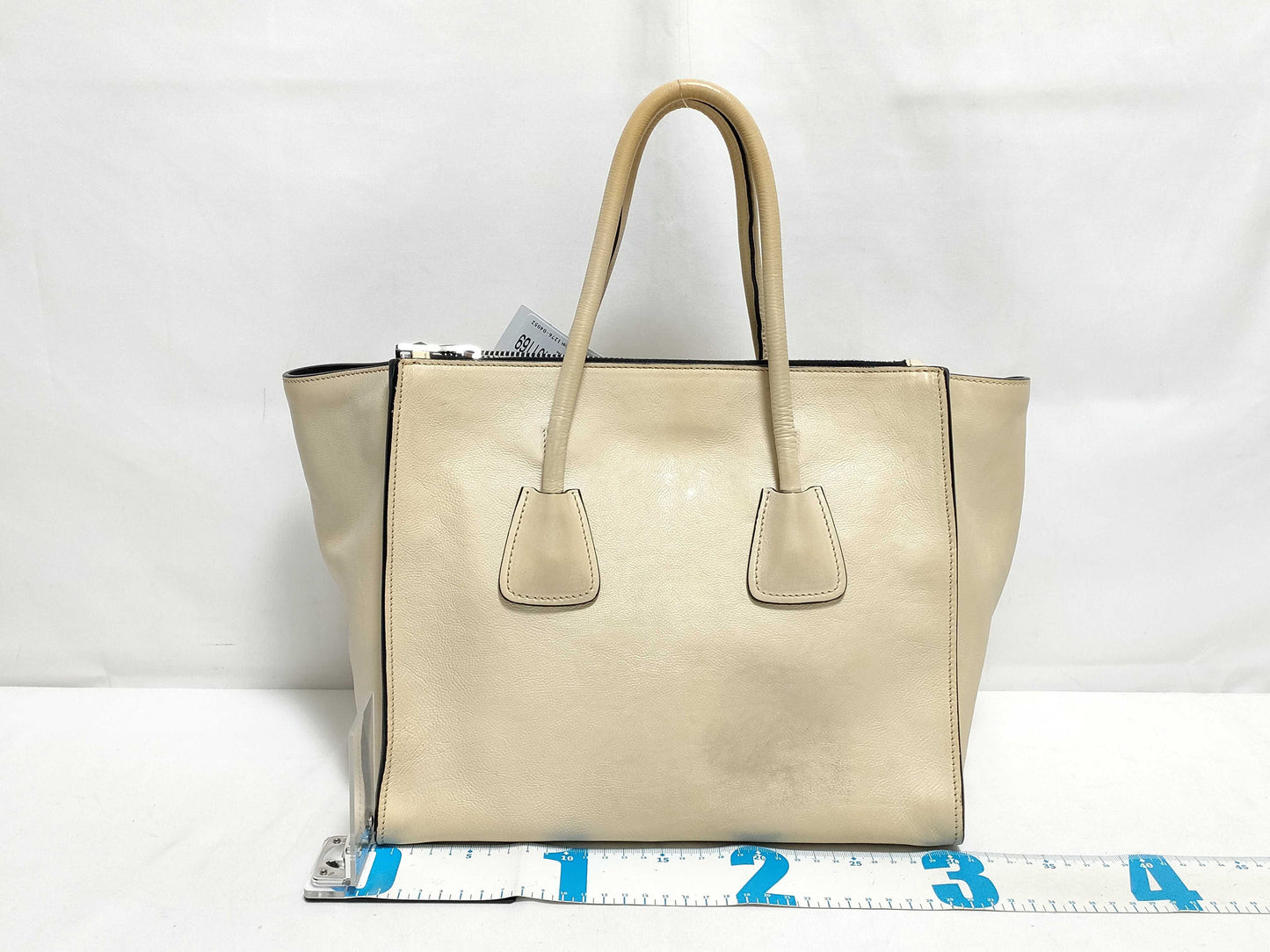 PRADA SG-Prada Leather 2-way Handbag Beige BN2619 Handbag