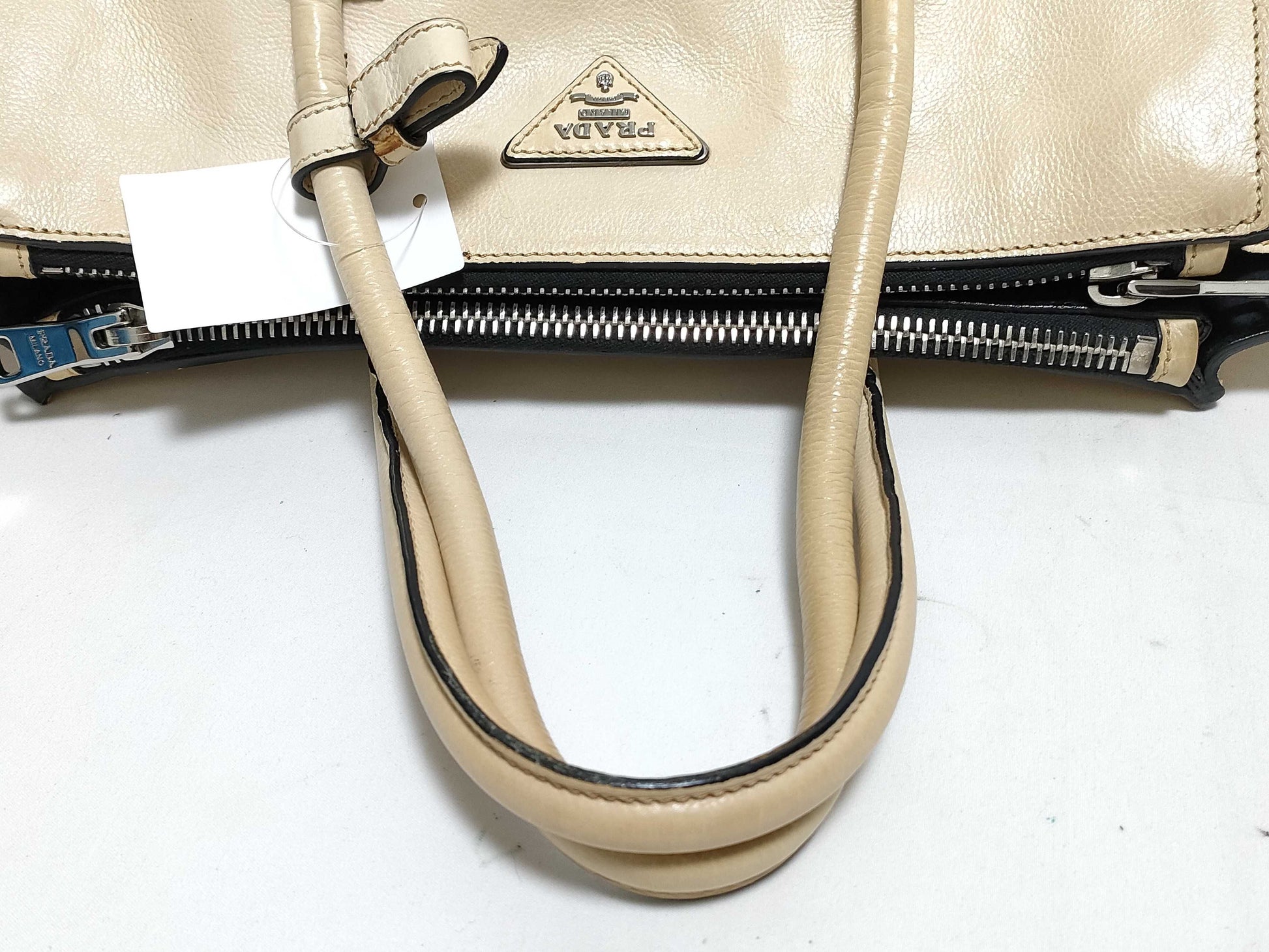 PRADA SG-Prada Leather 2-way Handbag Beige BN2619 Handbag
