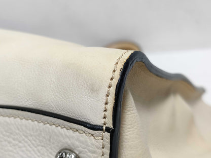 PRADA SG-Prada Leather 2-way Handbag Beige BN2619 Handbag