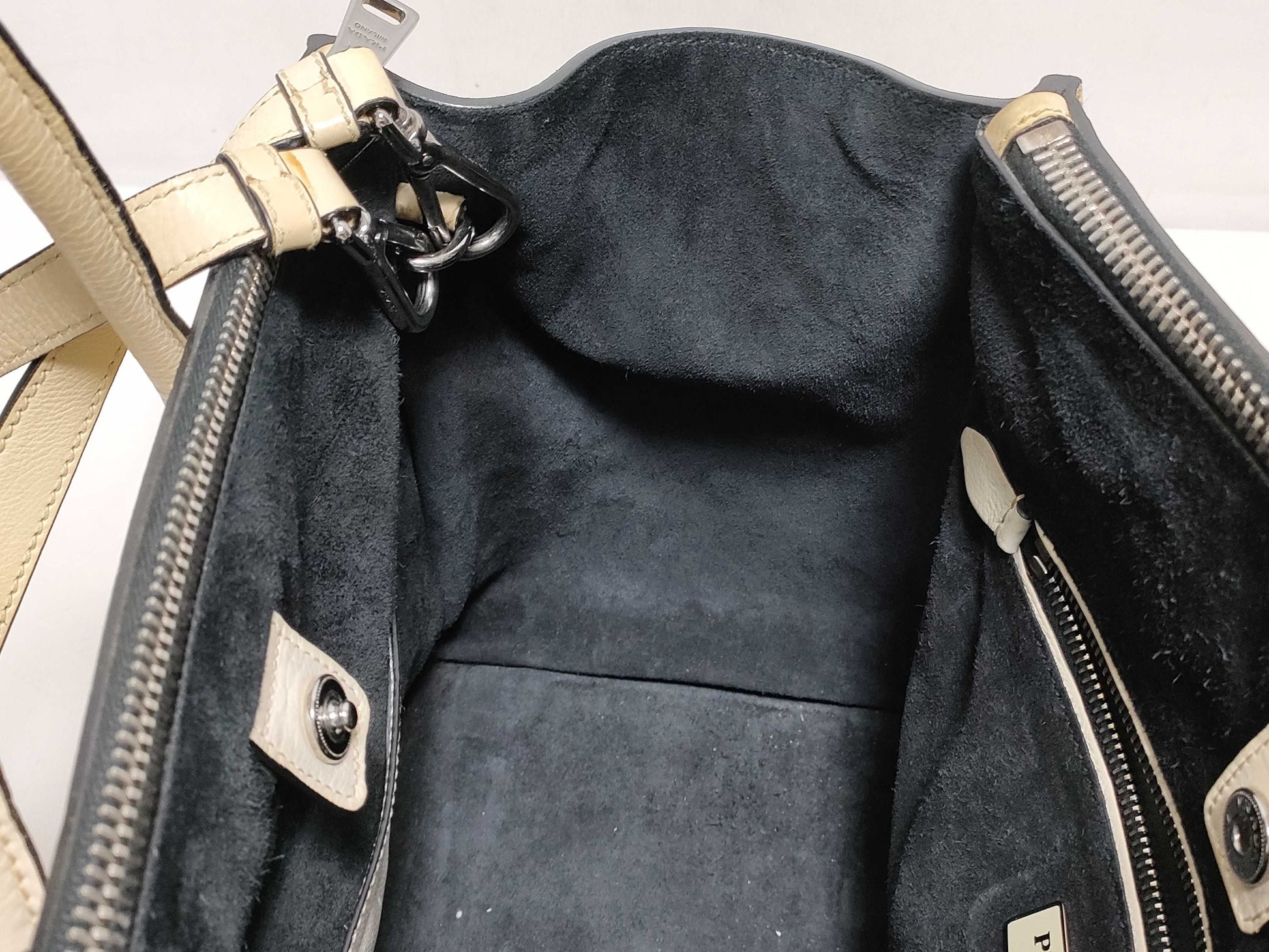 PRADA SG-Prada Leather 2-way Handbag Beige BN2619 Handbag