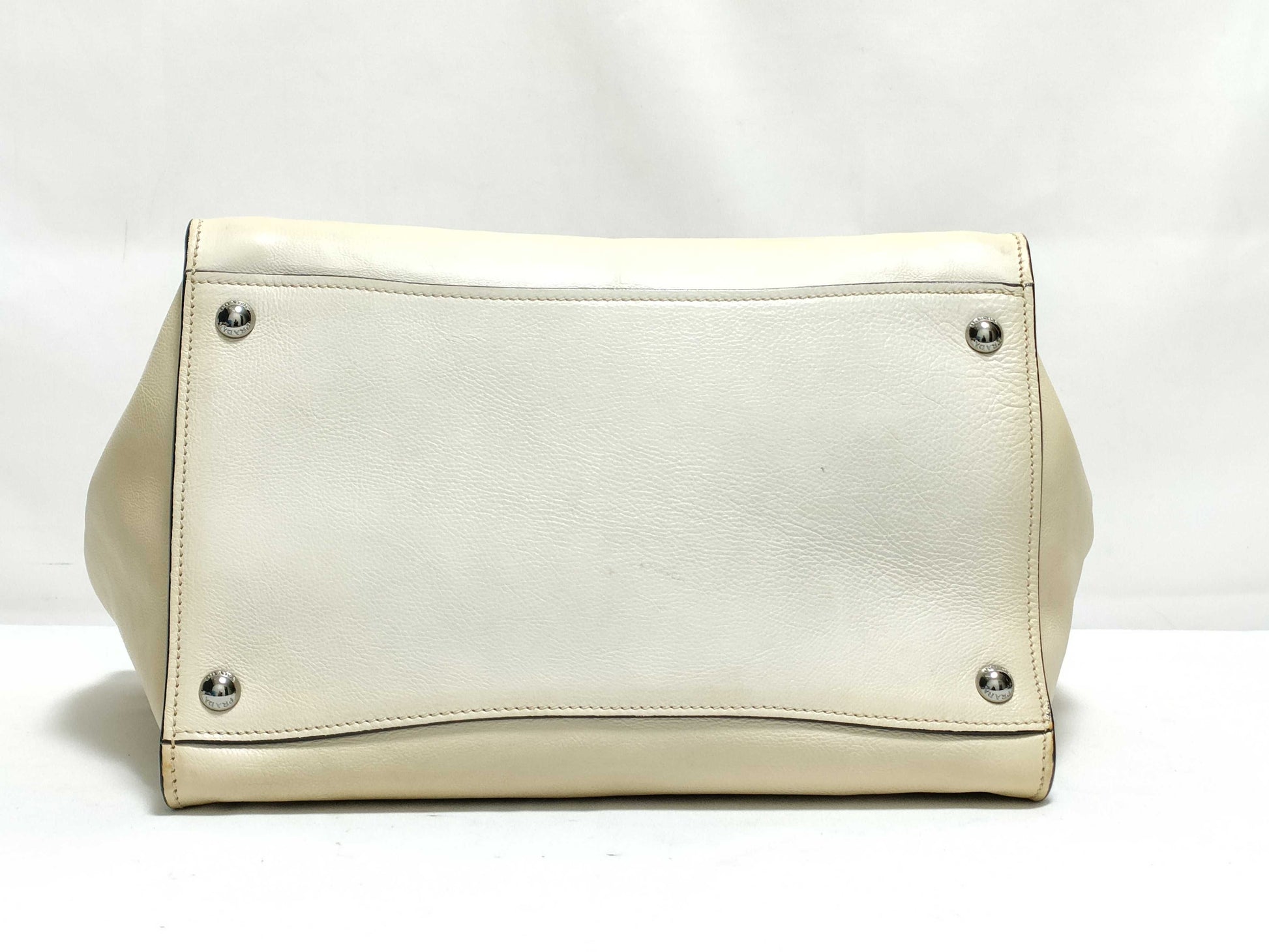 PRADA SG-Prada Leather 2-way Handbag Beige BN2619 Handbag
