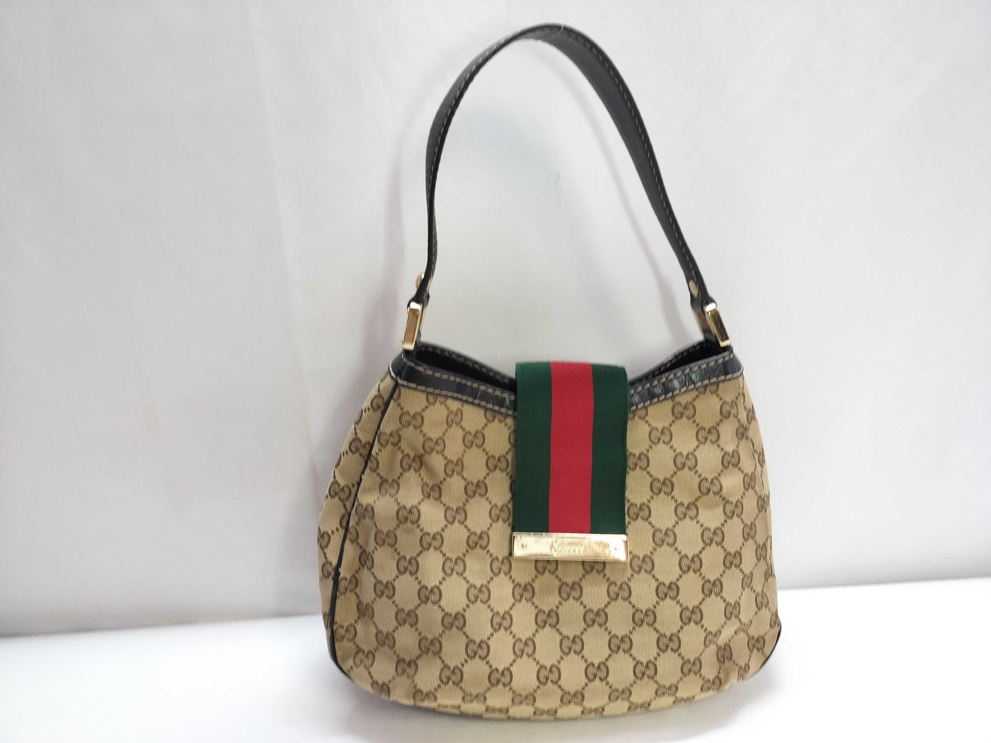 GUCCI GG Canvas SG-Gucci GG Canvas Sherry Line Shoulder Bag Beige 233608 Shoulder Bag