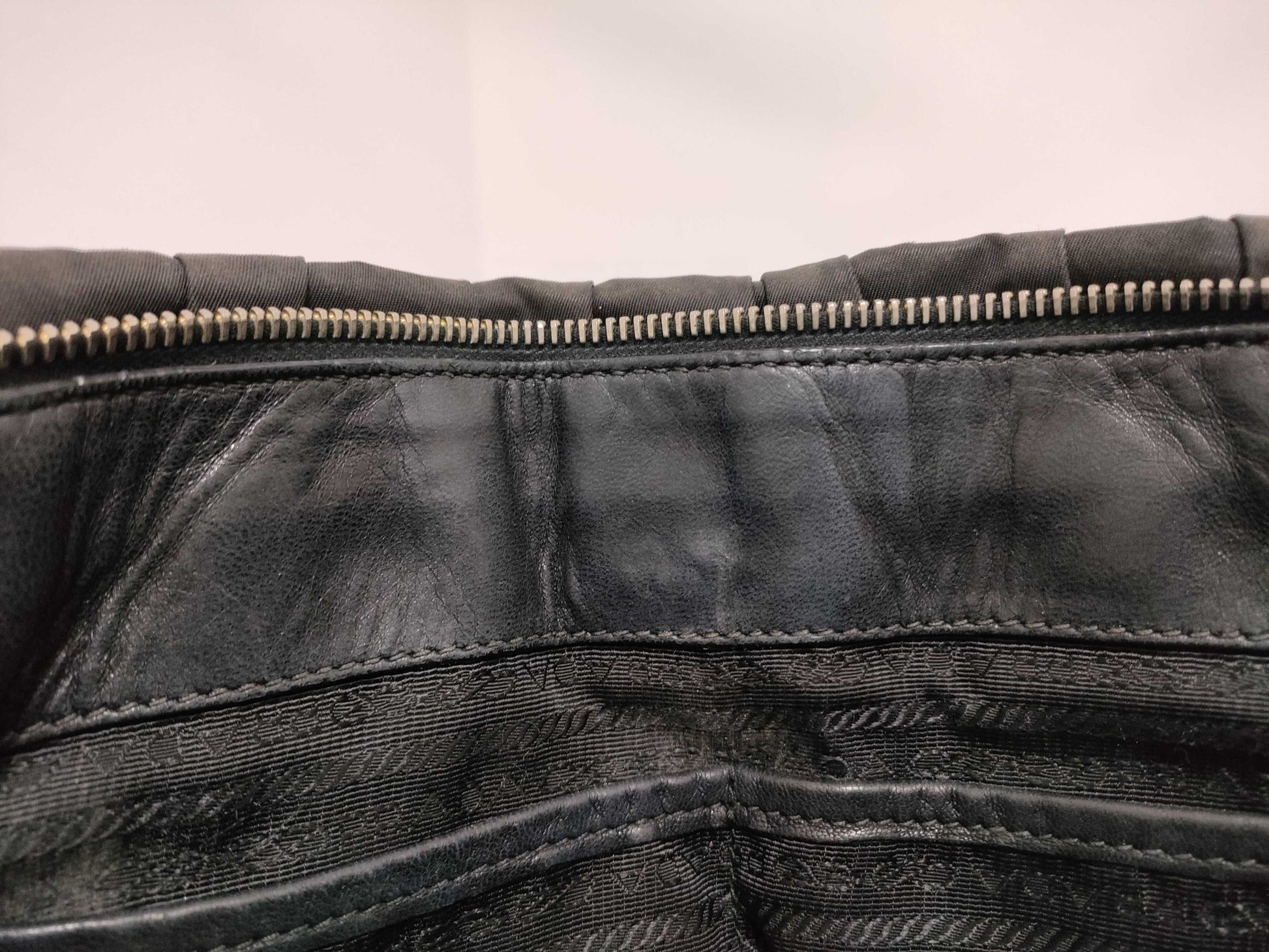 PRADA Nylon SG-Prada Tesut Gauffle Nylon x Leather 2-Way Handbag Black BN1792 Handbag