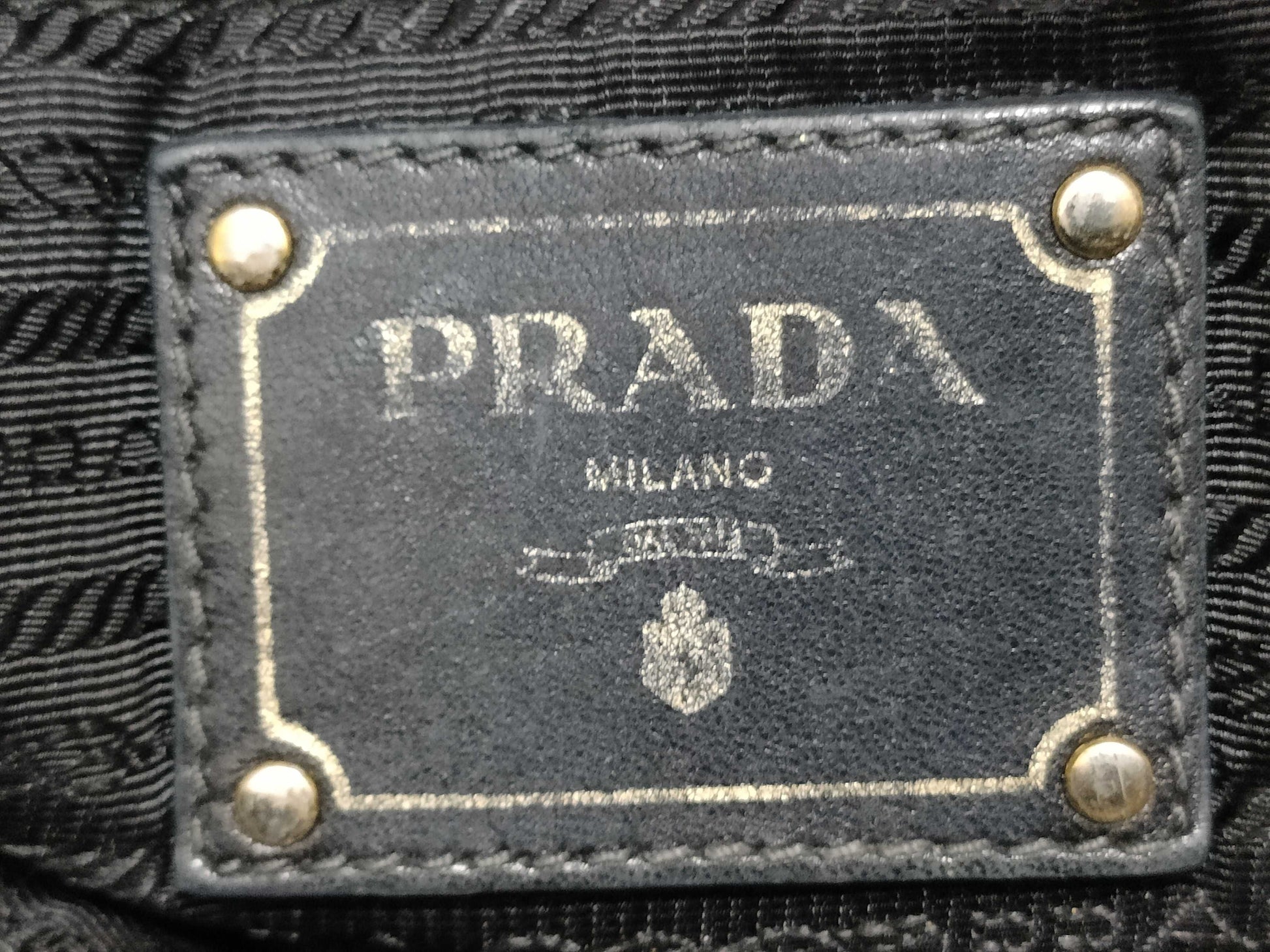 PRADA Nylon SG-Prada Tesut Gauffle Nylon x Leather 2-Way Handbag Black BN1792 Handbag