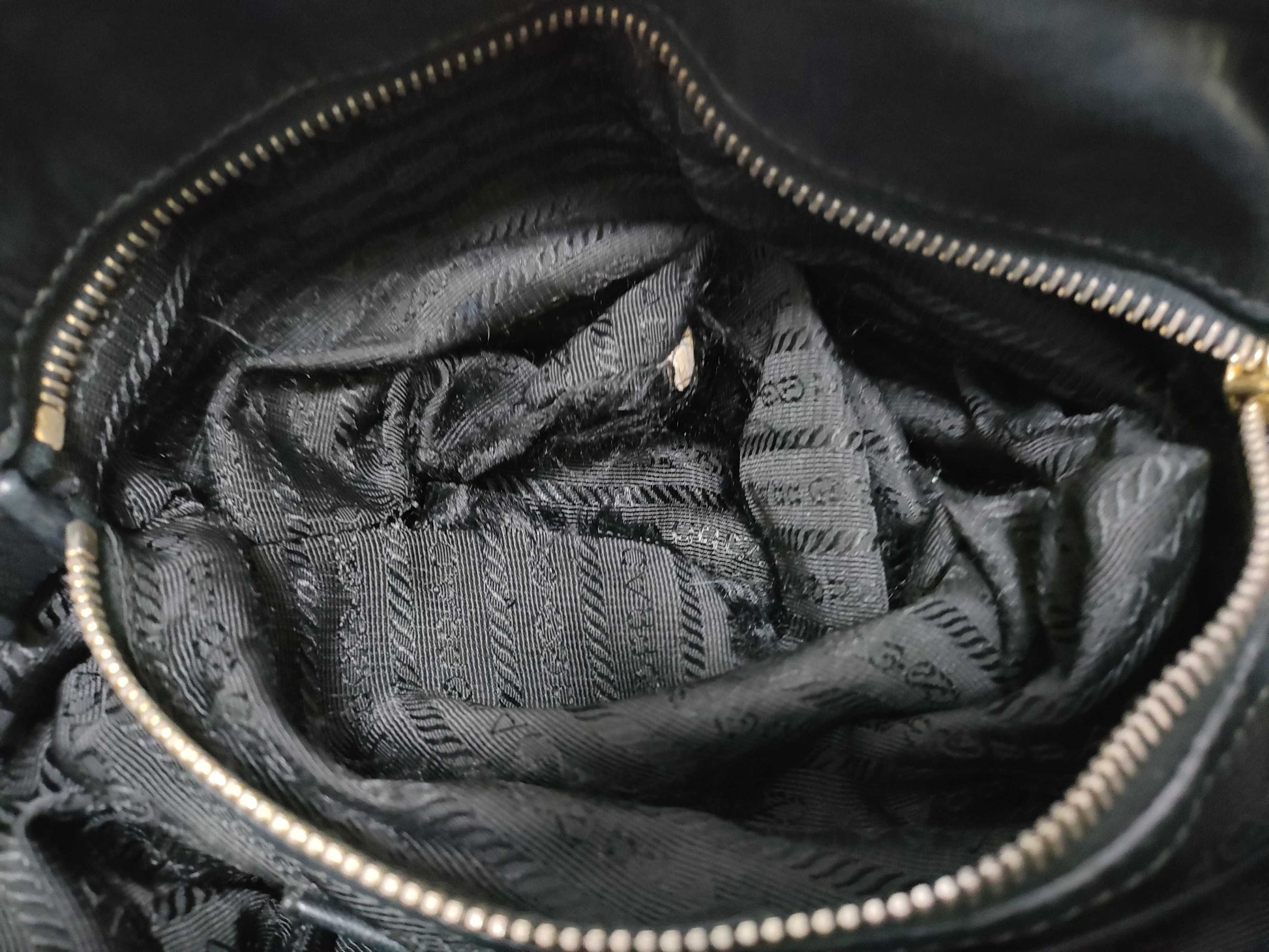 PRADA Nylon SG-Prada Tesut Gauffle Nylon x Leather 2-Way Handbag Black BN1792 Handbag