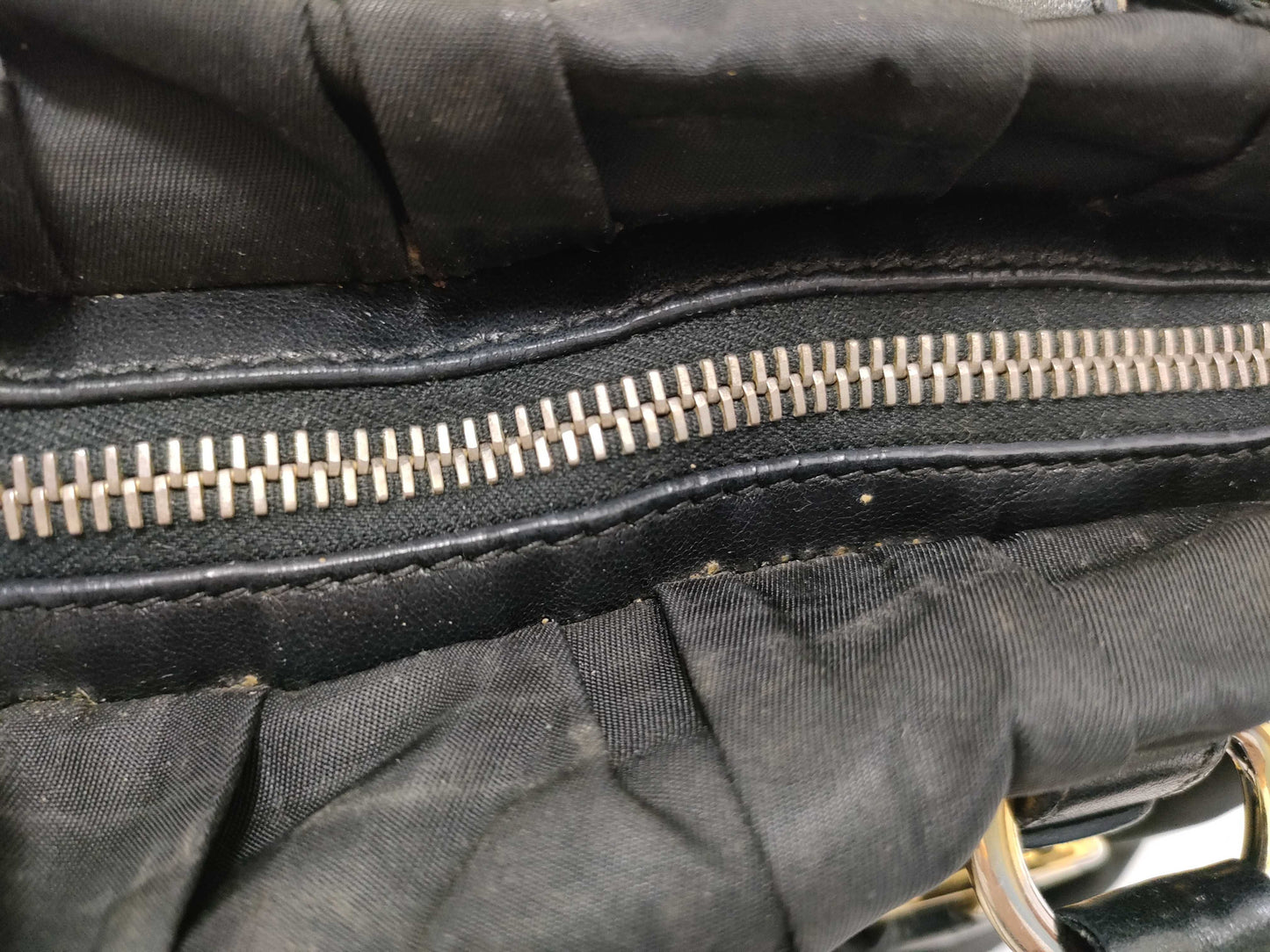PRADA Nylon SG-Prada Tesut Gauffle Nylon x Leather 2-Way Handbag Black BN1792 Handbag