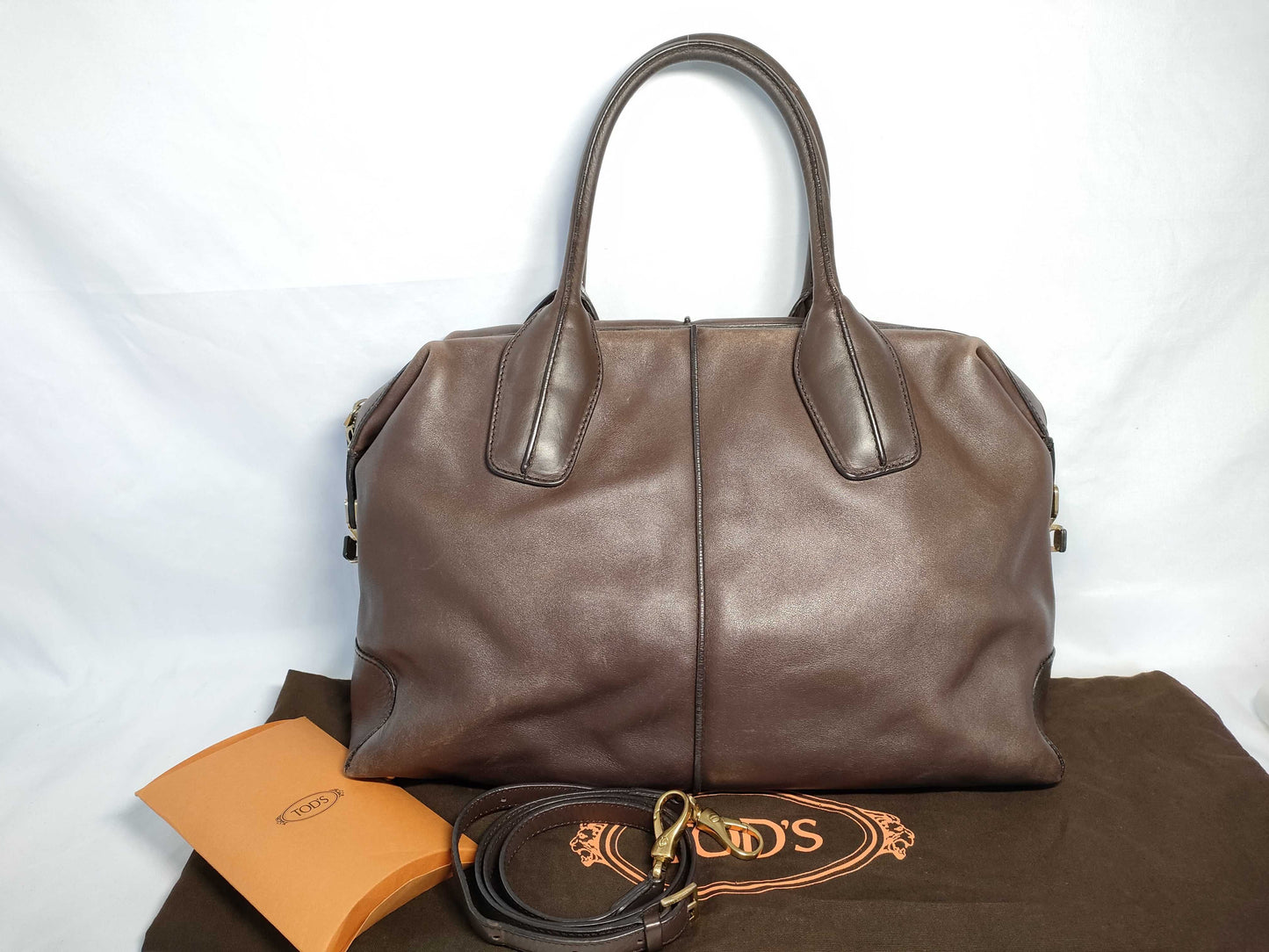 TOD'S SG-Tods leather tote brown tote bag