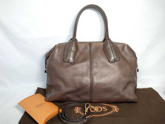 TOD'S SG-Tods leather tote brown tote bag