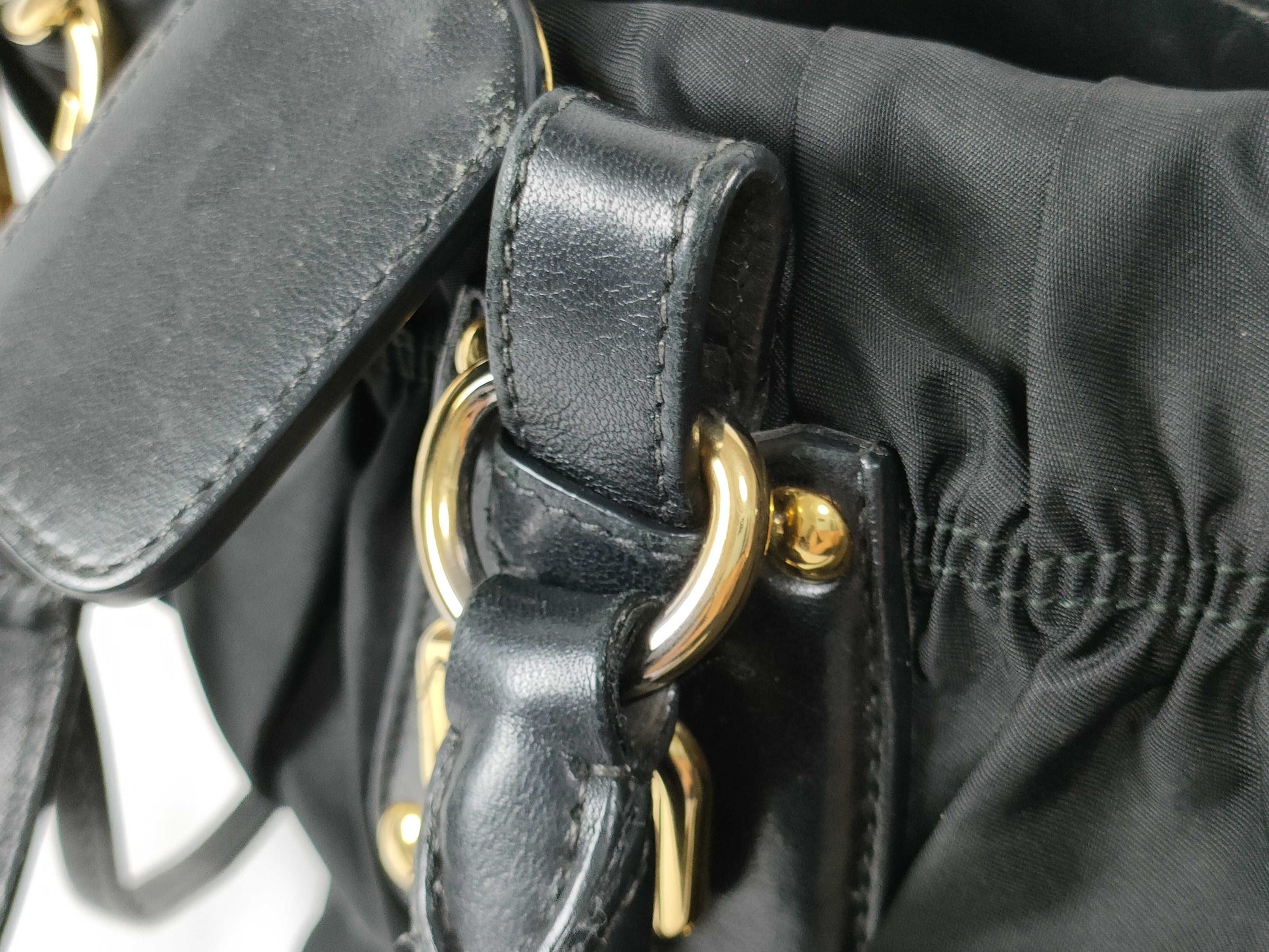 PRADA ID-Prada Canvas Vintage Black Totebag Handbag