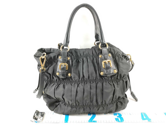 PRADA ID-Prada Canvas Vintage Black Totebag Handbag