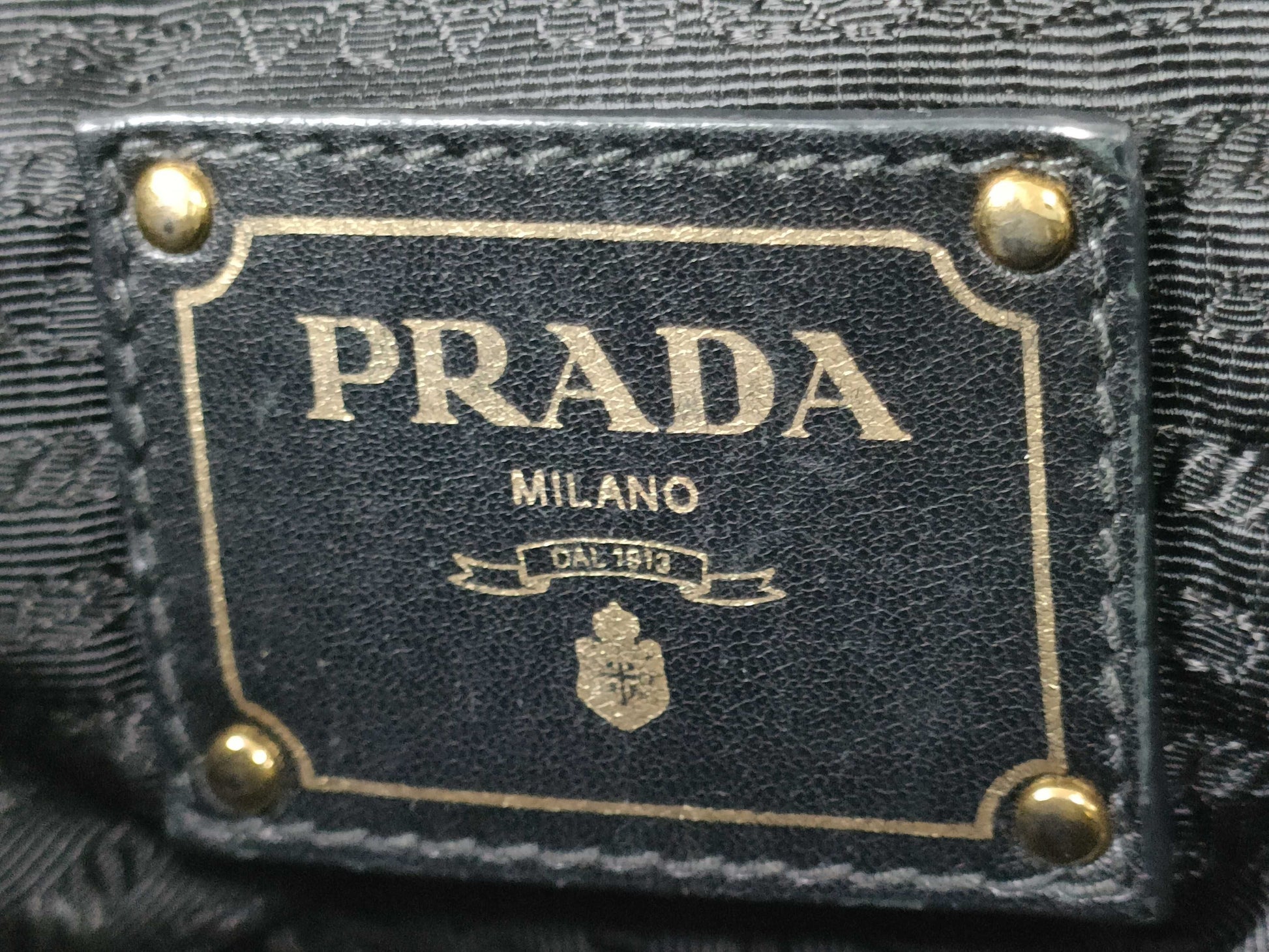PRADA ID-Prada Canvas Vintage Black Totebag Handbag