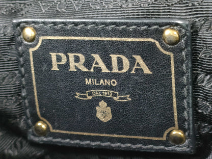 PRADA ID-Prada Canvas Vintage Black Totebag Handbag