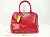 PRADA ID-Prada Patent Leather Red Saffiano Lux 30cm #180 Hand Bags GHW Handbag