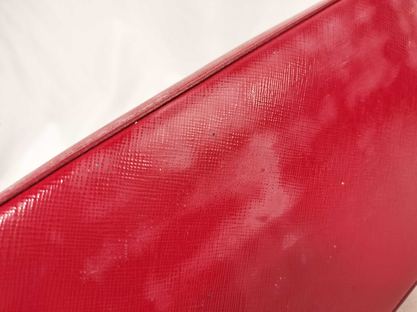 PRADA ID-Prada Patent Leather Red Saffiano Lux 30cm #180 Hand Bags GHW Handbag