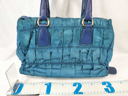 PRADA ID-Prada Nappa Gofle Leather 2-Way Handbag