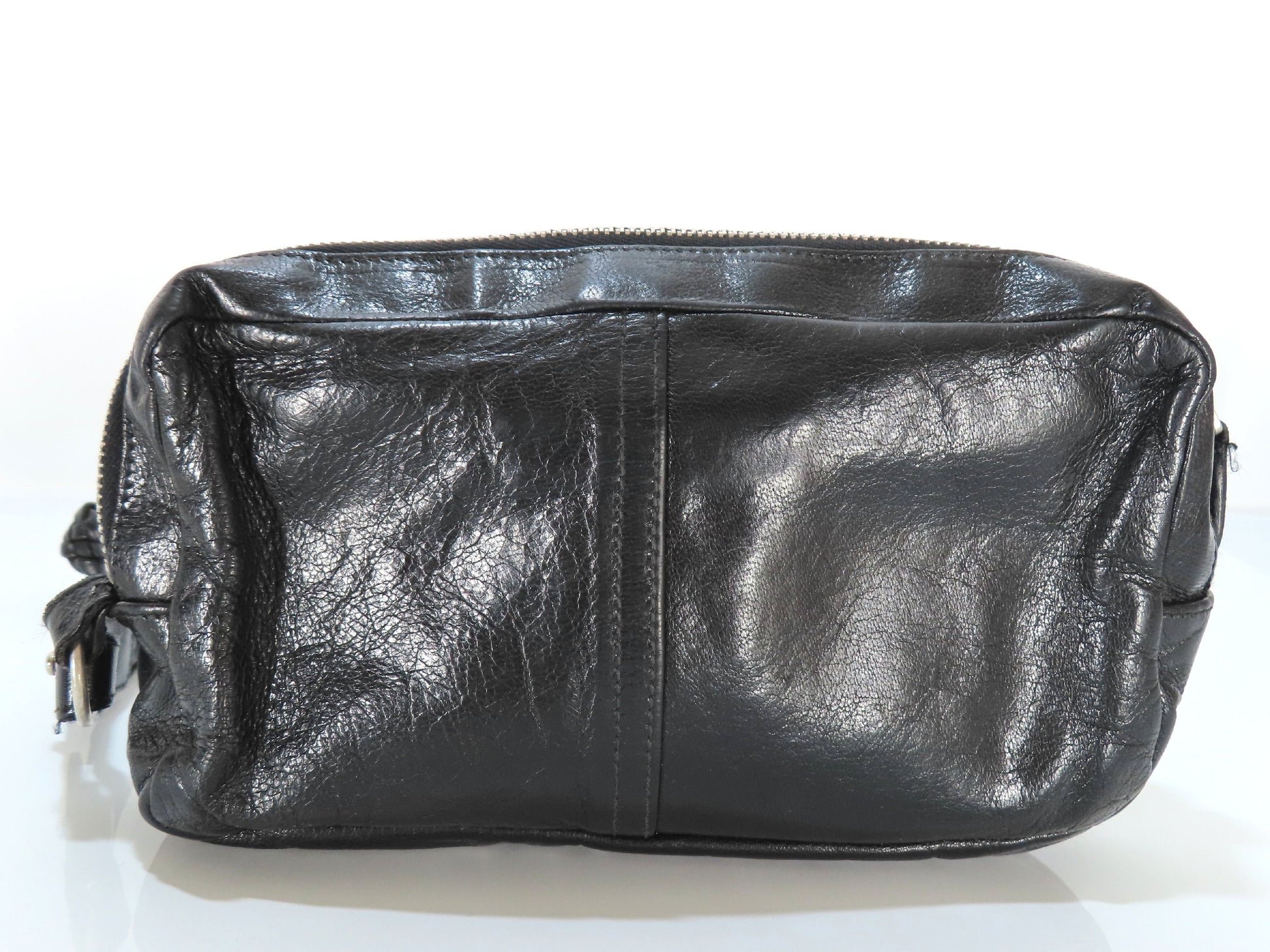 BALENCIAGA Clutch Bag Leather Black 182384 Bag