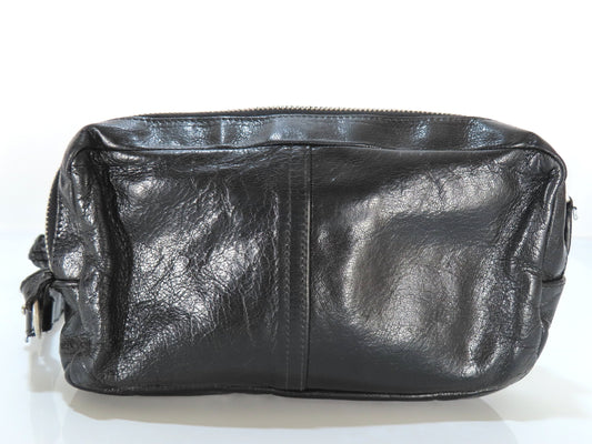BALENCIAGA Clutch Bag Leather Black 182384 Bag