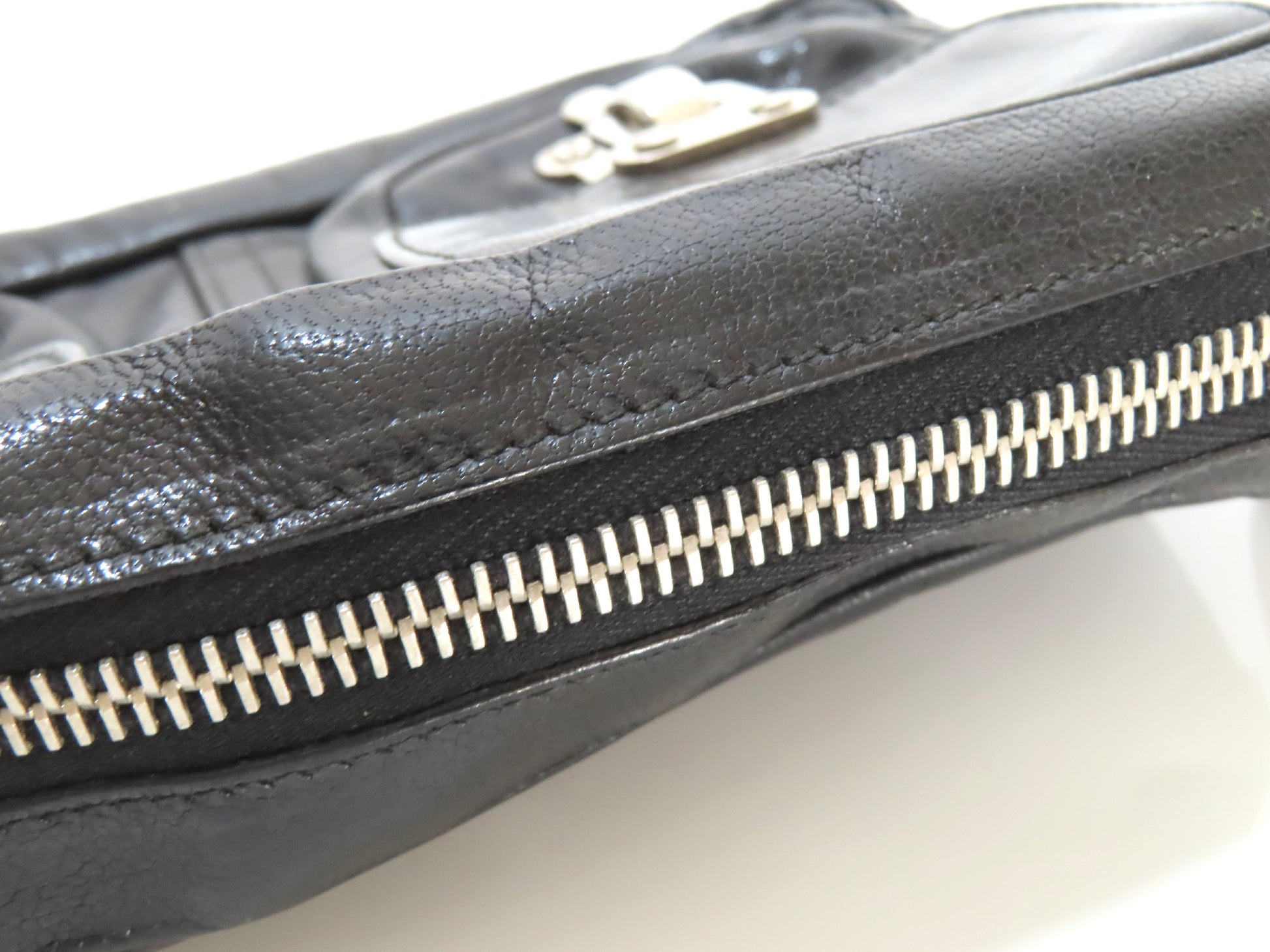 BALENCIAGA Clutch Bag Leather Black 182384 Bag