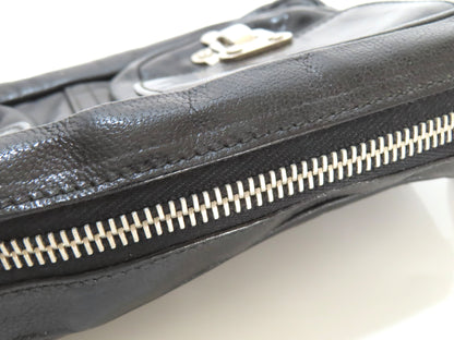 BALENCIAGA Clutch Bag Leather Black 182384 Bag