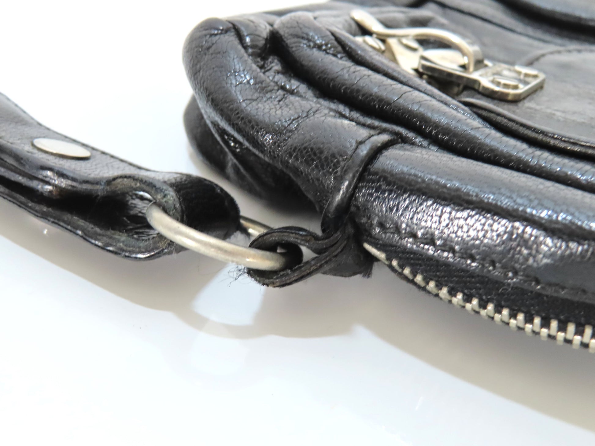 BALENCIAGA Clutch Bag Leather Black 182384 Bag