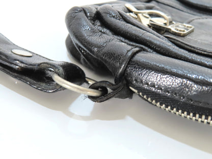 BALENCIAGA Clutch Bag Leather Black 182384 Bag